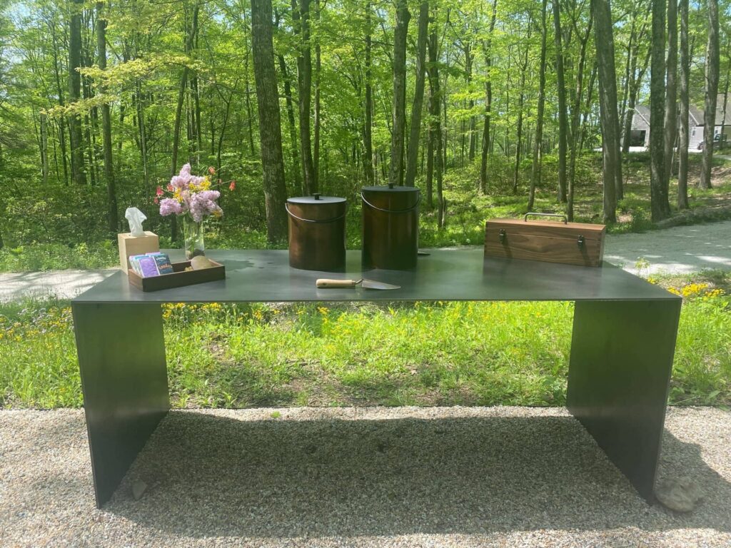 Memorial table in Litchfield Hills