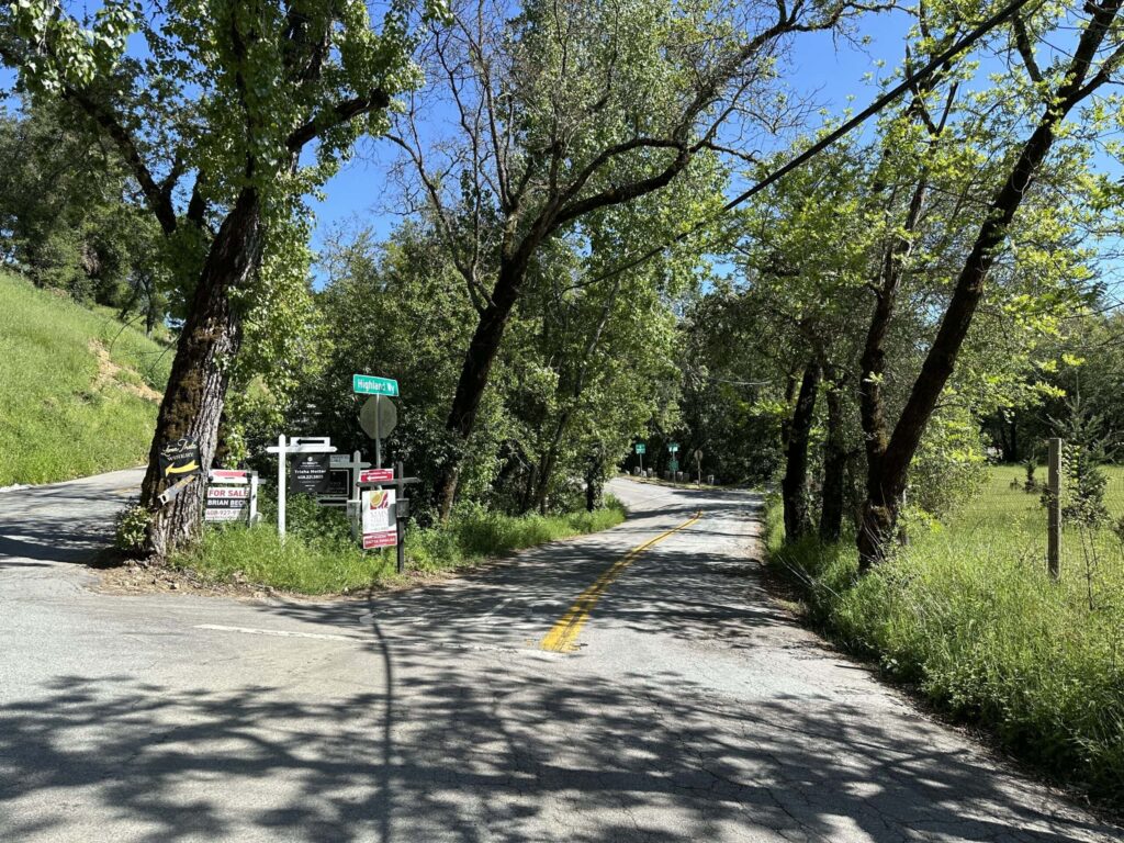 RIght turn on Highland Way to get to Better Place Forests Santa Cruz