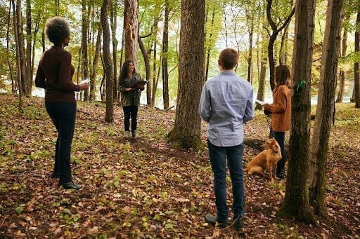 A memorial service at Better Place Forests St. Croix Valley