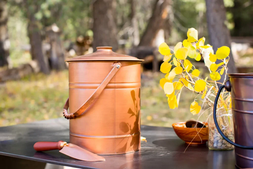 an urn for ashes sits on a forest ceremony table. something you can purchase when youre looking into the average cost of cremation
